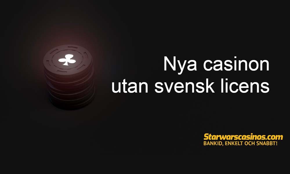 Stack av pokermarker med svensk textreklam nya casinon utan svensk licens med Trustly.