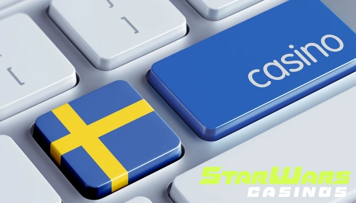 utlĂ€ndska casinon utan svensk licens đïž fördelar, nackdelar och sĂ€kerhet 2023 1 En livfull svensk flagga framtrĂ€dande pĂ„ en tangent pĂ„ ett tangentbord, sidan om logotypen för starwarscasinos.com, din guide till att utforska casinon utan svensk licens.