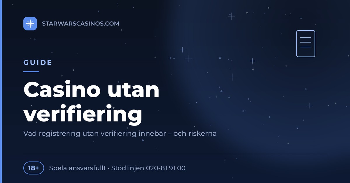 Casino utan verifiering 2026 – Så fungerar de för svenska spelare 13 Casino utan verifiering 2026 – Så fungerar de för svenska spelare